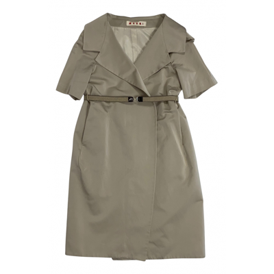 Pre-owned Marni Silk Trench Coat In Beige