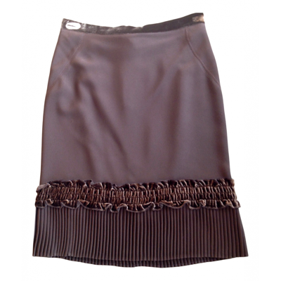Pre-owned Anna Molinari Mid-length Skirt In Brown