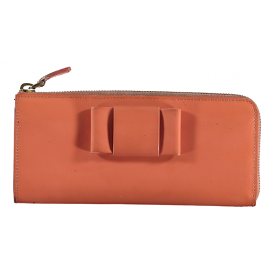 Pre-owned Miu Miu Patent Leather Clutch Bag In Orange