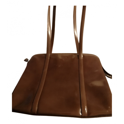 Pre-owned Prada Pyramid Leather Crossbody Bag In Brown