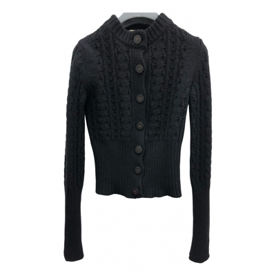 Pre-owned Moncler Wool Cardigan In Black