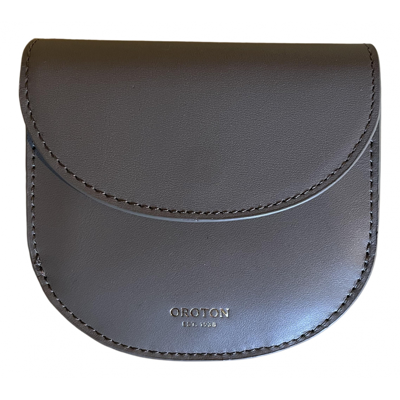 Pre-owned Oroton Leather Wallet In Grey
