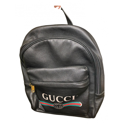 Pre-owned Gucci Leather Satchel In Black