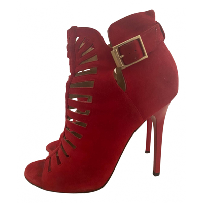 Pre-owned Jimmy Choo Ankle Boots In Red