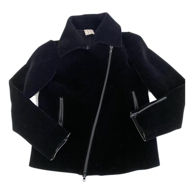 Pre-owned Douuod Velvet Jacket In Black