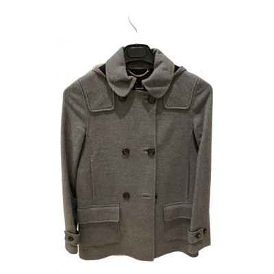 Pre-owned Massimo Dutti Wool Coat In Grey
