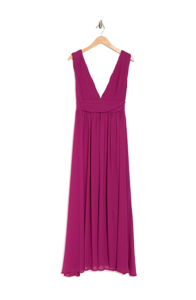 Love By Design Athen Plunging V-neck Maxi Dress In Berry