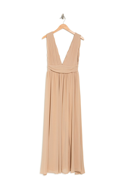 Love By Design Athen Plunging V-neck Maxi Dress In Nude