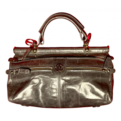 Pre-owned Roberto Cavalli Leather Handbag In Grey