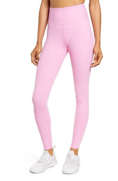 Year Of Ours Veronica Ribbed Stretch Leggings In True Pink