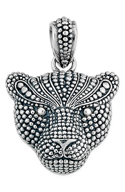 Samuel B. Sterling Silver Dot Filigree Leopard Pendant In Silver And Gold