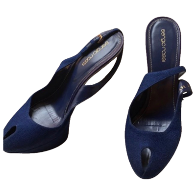 Pre-owned Sergio Rossi Cloth Heels In Blue