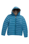 Save The Duck Kids' Basic Hooded Packable Puffer In 1767 Storm Blue