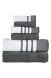 Modern Threads 6-piece Quick Drying Towel Set In Coal