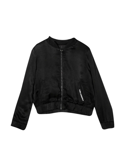 Karl Lagerfeld Kids' Unisex Black Bomber Jacket