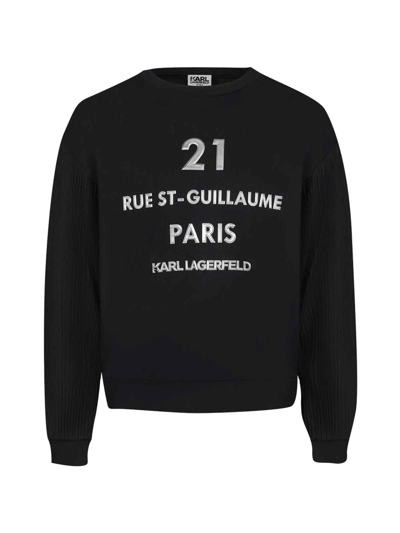 Karl Lagerfeld Kids' Unisex Black Sweatshirt In Nero