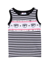 CHIARA FERRAGNI BLUE STRIPED TANK TOP