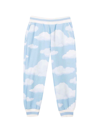 MONNALISA LIGHT BLUE TROUSERS WITH CLOUDS PRINT