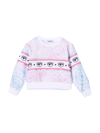 Chiara Ferragni Multicolor Sweatshirt For Girl With Iconic Eyes In Bianco