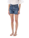 Chloé Mid Wash Kadovar Denim Shorts In Denim Blue