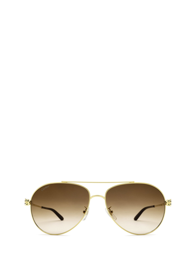 Cartier Ct0233s Gold Unisex Sunglasses