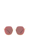 Cartier Ct0267s 003 Geometric Sunglasses In Gold