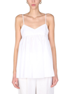 Aspesi Mini Poplin Top With Thin Shoulder Straps In Bianco