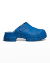 Ganni Lug-sole Recycled Rubber Clogs In Dazzling Blue