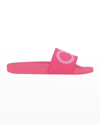 Ferragamo Groovy Gancini Pool Slide Sandals In Fascia Hot