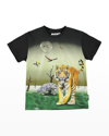 Molo Tiger Print Organic Cotton T-shirt In Surreal World