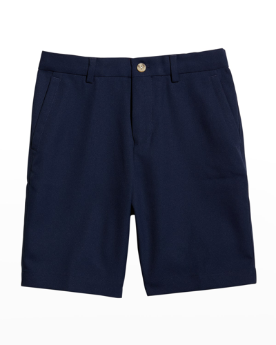 Peter Millar Kids' Boy's Salem Performance Youth Shorts In Navy