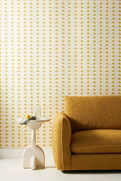 Nathan Turner Triangles Grasscloth Wallpaper In Gold