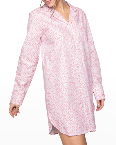 Petite Plume Sweethearts Cotton Nightshirt In Pink