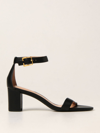 Ralph Lauren Leather Sandal In Black