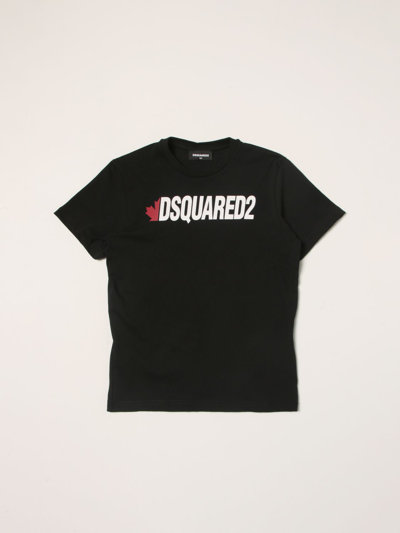 Dsquared2 Junior Kids' T-shirt In Cotton With Logo In Black