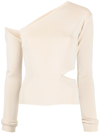 Cult Gaia Womens Sand Teri One-shoulder Stretch-knit Top S In Nude