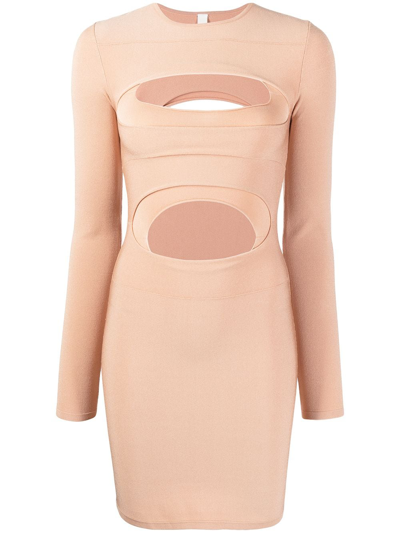 Dion Lee Cut-out Layered Mini Dress In Rosa