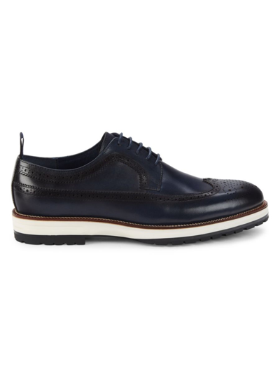 Ike Behar Men's Louis Hybrid Wing-tip Leather Derby Shoes In Navy
