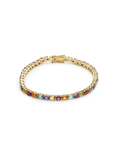 Effy Women's Goldplated Sterling Silver & Multi Stone Tennis Bracelet