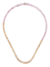 Mounser Laguna Ombré Crystal Tennis Necklace In Rosa