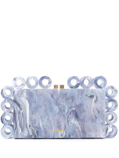 Cult Gaia Harlow Ring Acrylic Clutch Bag In Slate