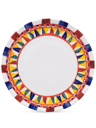 Dolce & Gabbana Carretto-print Porcelain Charger Plate (31cm) In White
