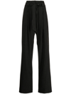 MICHELLE MASON HIGH-WAISTED PLEATED PINSTRIPE TROUSERS