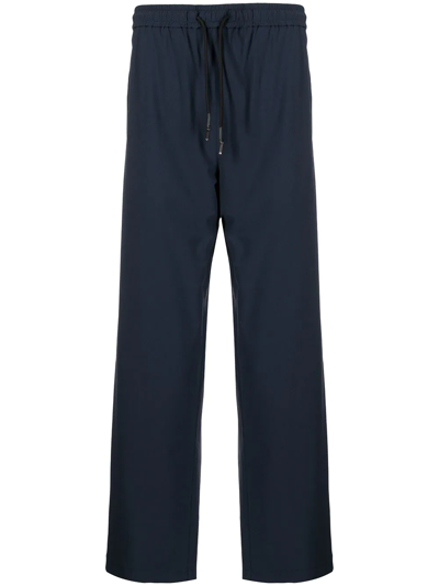 Off Duty Embroidered-logo Drawstring-waist Track Trousers In Blau