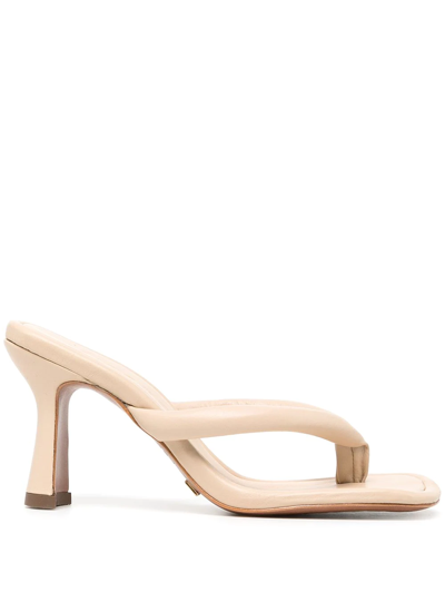 Vicenza Square-toe Heeled Leather Mules In Nude | ModeSens