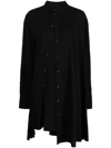 Yohji Yamamoto Asymmetric Decorative Button-detail Shirt In Schwarz