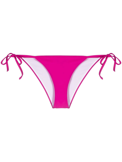 Dsquared2 D-squared2 Womans Pink Nylon Bikini Bottoms With Icon Print