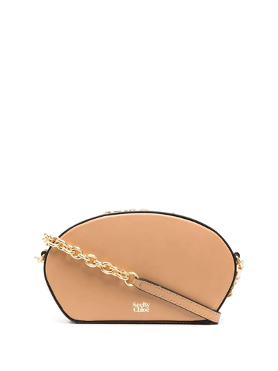 See By Chloé Shell Leather Crossbody Bag In Nude