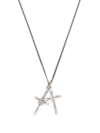Emanuele Bicocchi Double Cross Necklace In Silver