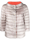 Herno Cropped Sleeves Puffer Jacket In Orange